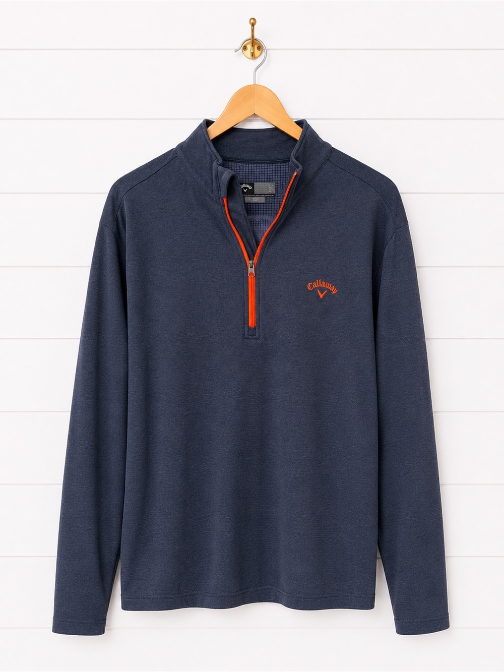 Callaway Navy Quarter-Zip Pullover with Orange Accents